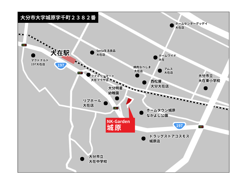 NK-Garden城原　周辺地図
